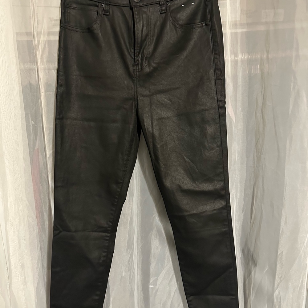 Abercrombie & Fitch Coated High Rise Super Skinny Ankle Jeans